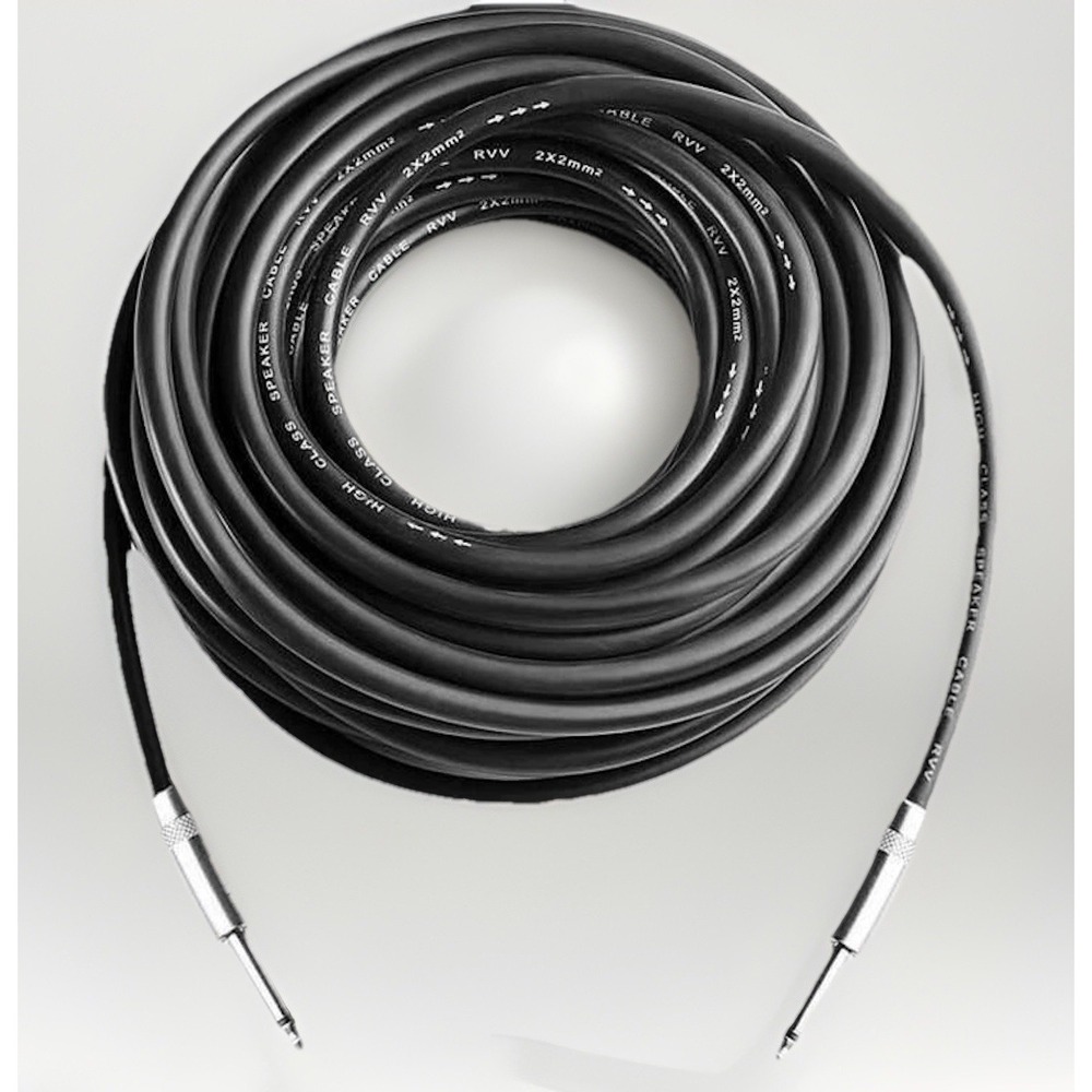 Speaker Microphone Cable Male Plugs 100ft with 1/4 inch Tip-Sleeve Connectors